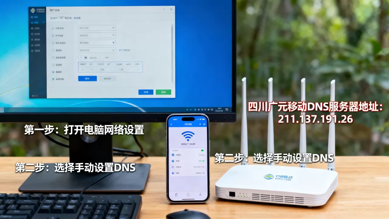 四川广元移动dns的服务器地址是多少，怎么设置？