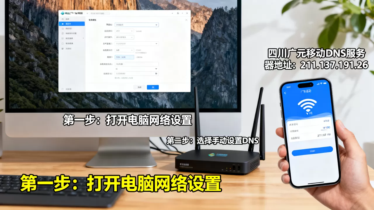 四川广元移动dns的服务器地址是多少，怎么设置？