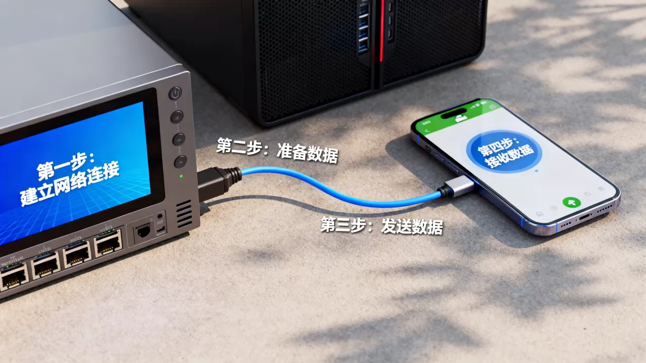 服务器如何发送数据到安卓客户端，步骤是什么？