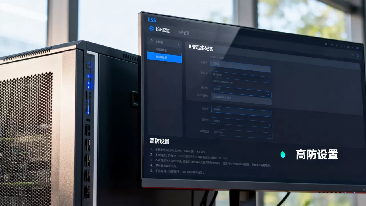 IIS一个IP绑定多域名后同一域名能绑定多高防吗，如何设置