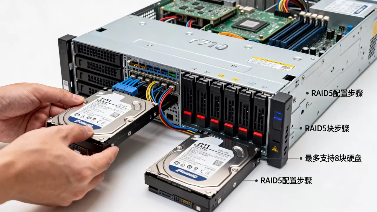 r710服务器raid5最多支持多少块？，怎么配置？
