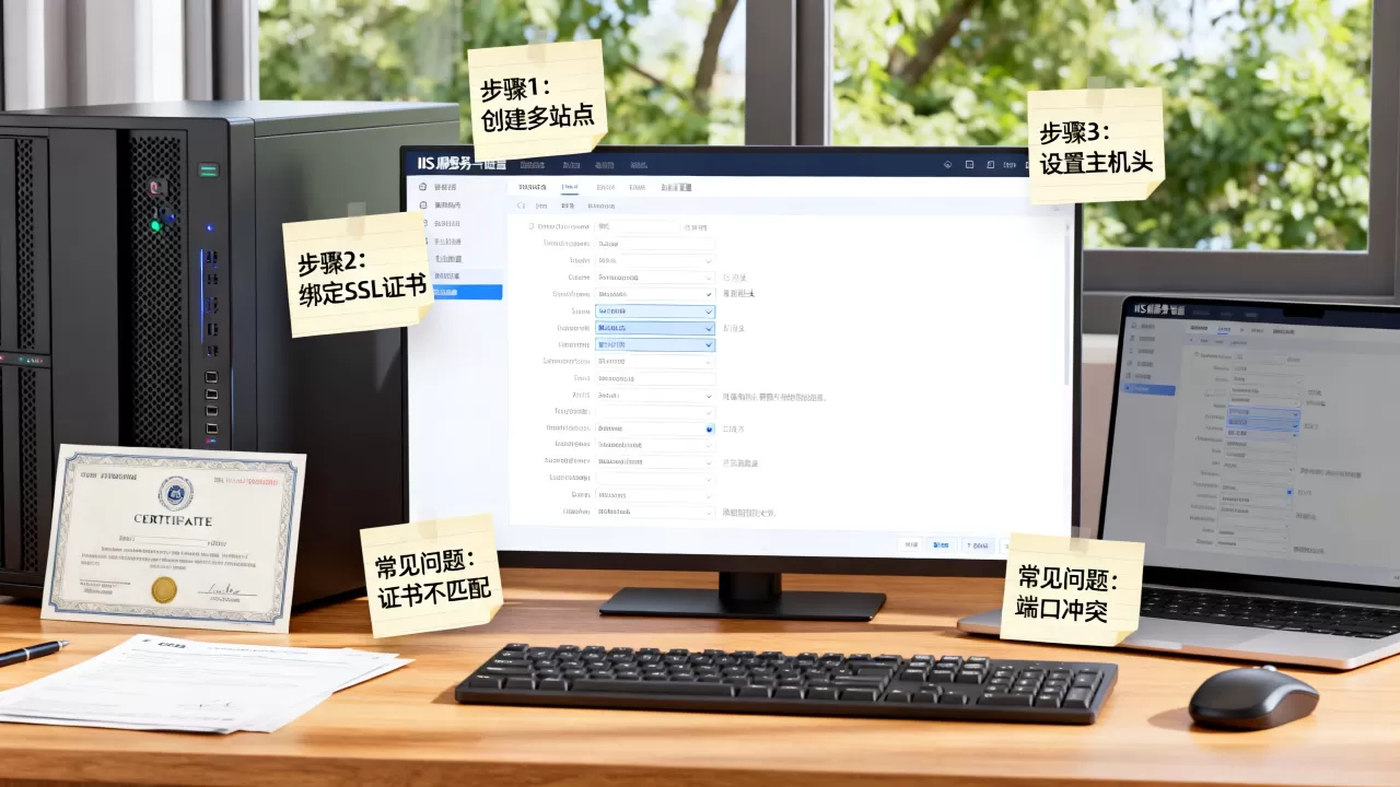 IIS服务配置多站点HTTPS步骤有哪些？，常见问题有哪些？