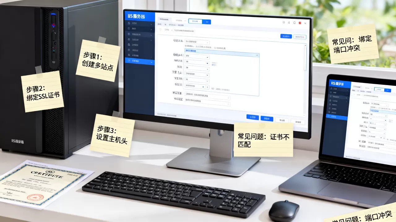 IIS服务配置多站点HTTPS步骤有哪些？，常见问题有哪些？