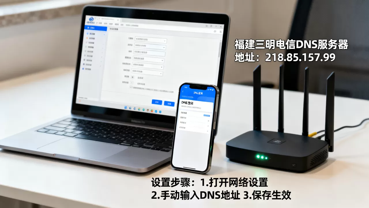 福建三明电信DNS服务器地址是多少，怎么设置网速最快