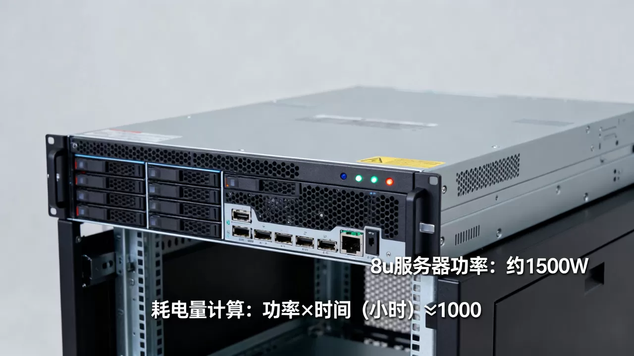 一台8u服务器的功率是多少w，怎么计算耗电量？