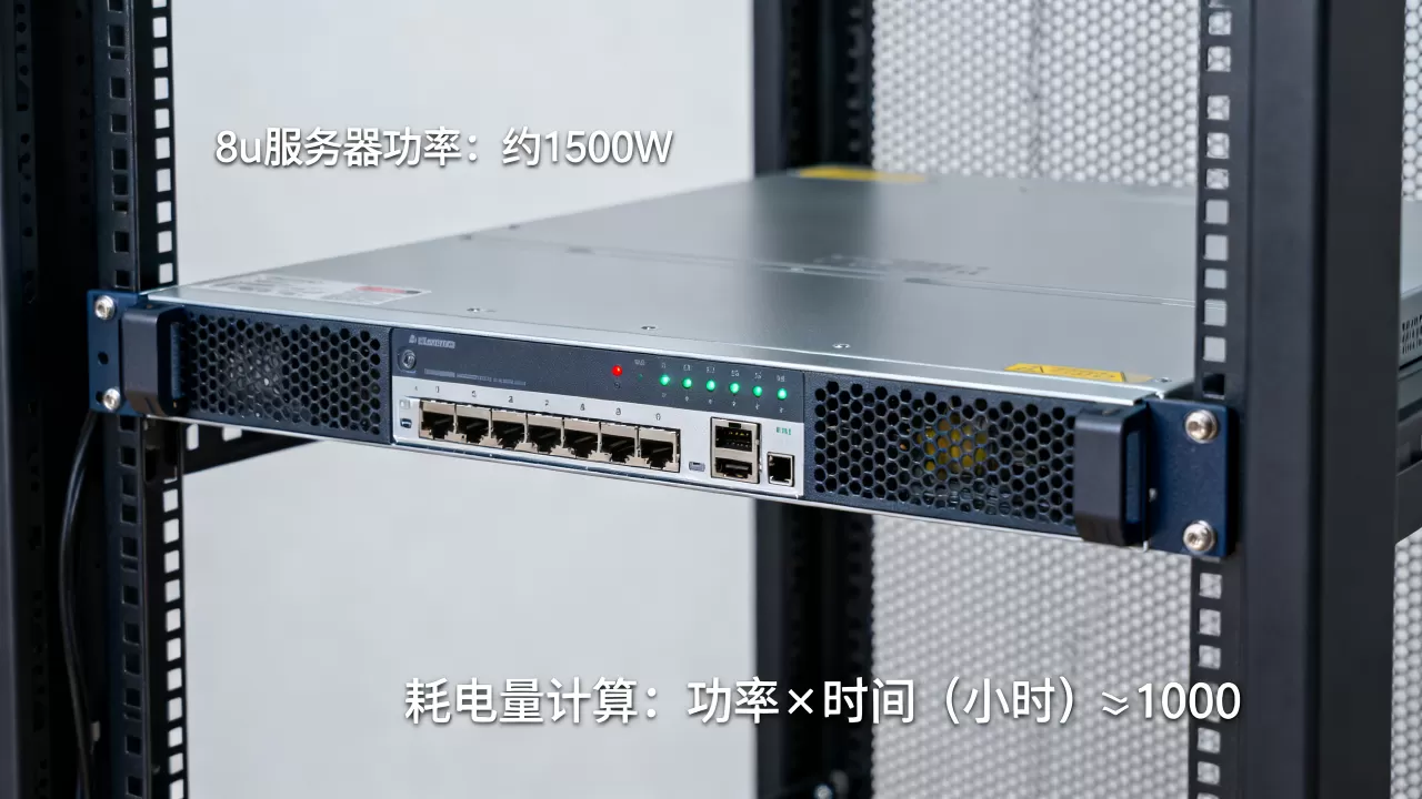 一台8u服务器的功率是多少w，怎么计算耗电量？