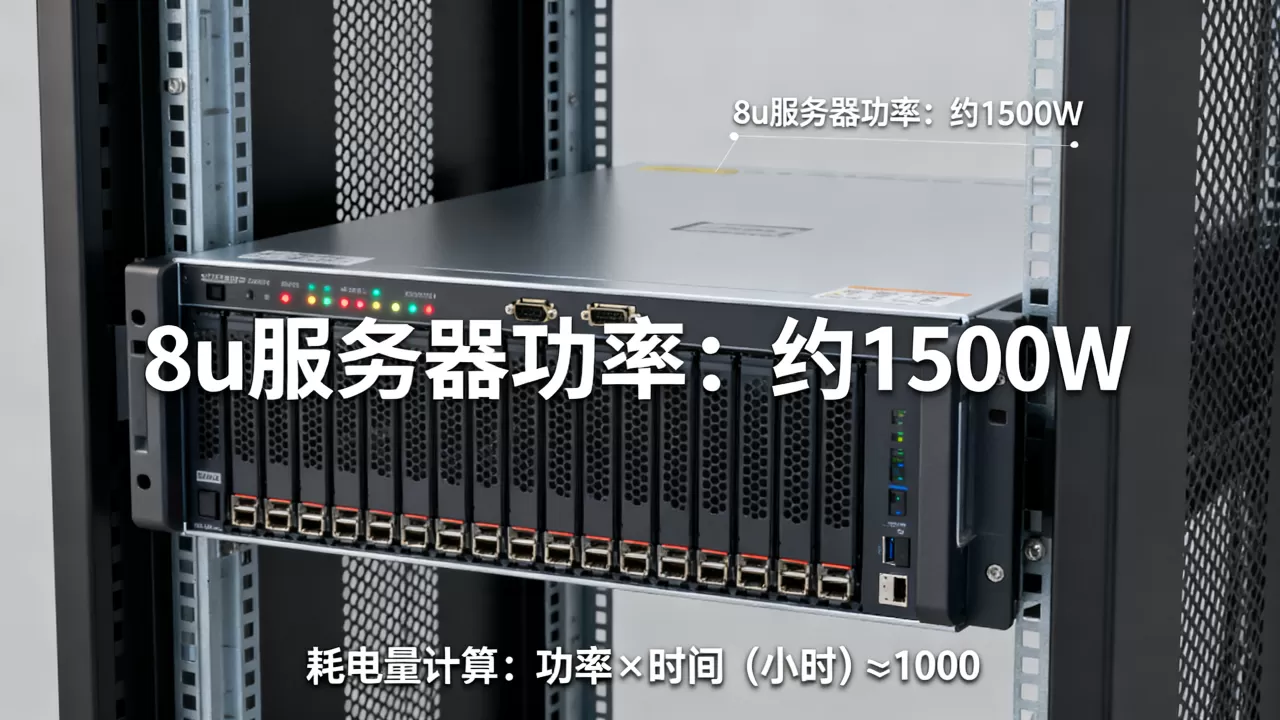 一台8u服务器的功率是多少w，怎么计算耗电量？