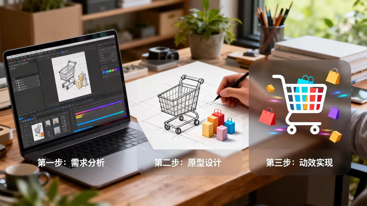 仿购物车动画的制作方法是什么,有哪些步骤? 仿购物车动画的制作方法是什么,有哪些步骤?