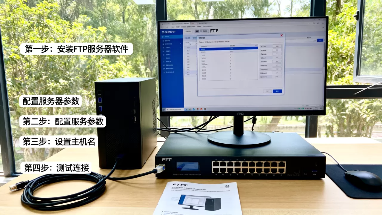 如何搭建FTP服务器并设置主机名，具体步骤有哪些？