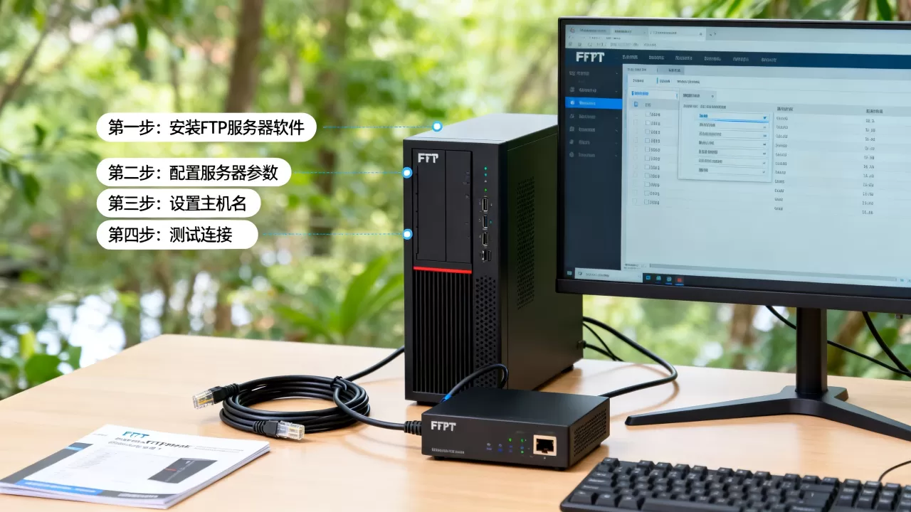 如何搭建FTP服务器并设置主机名，具体步骤有哪些？