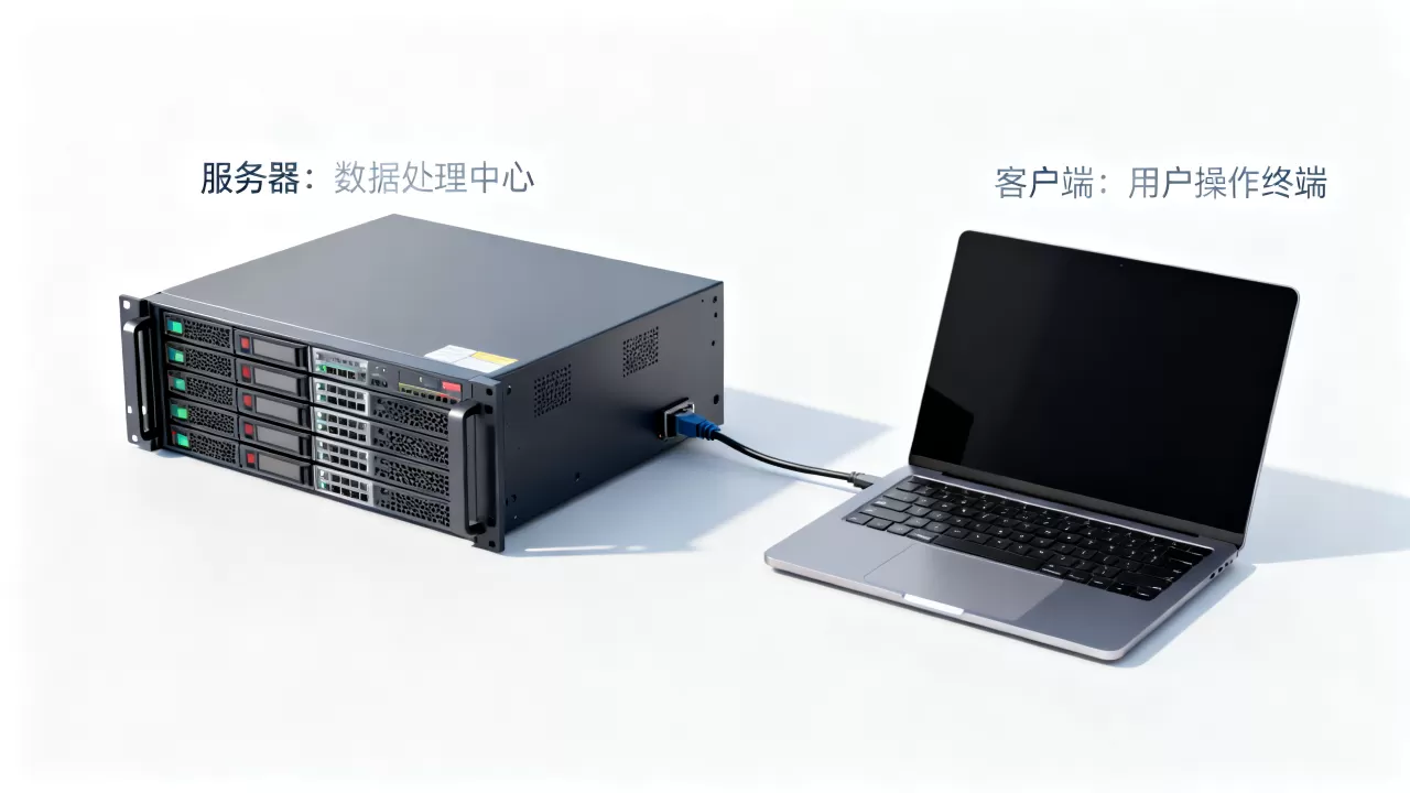 你知道服务器和客户端怎么区分吗，主要区别是什么？