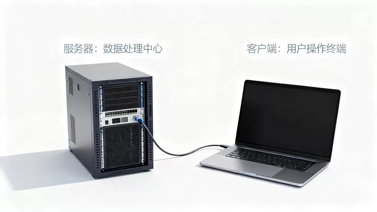 你知道服务器和客户端怎么区分吗，主要区别是什么？