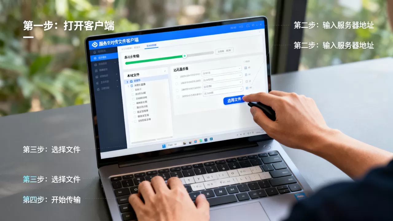 服务器对传文件客户端怎么用，操作步骤有哪些？