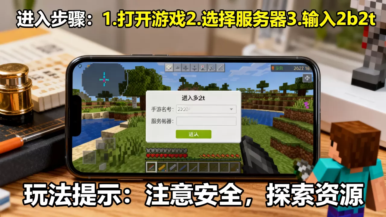 我的世界手游2b2t服务器该如何进入?,怎么玩? 我的世界手游2b2t服务器该如何进入?,怎么玩?