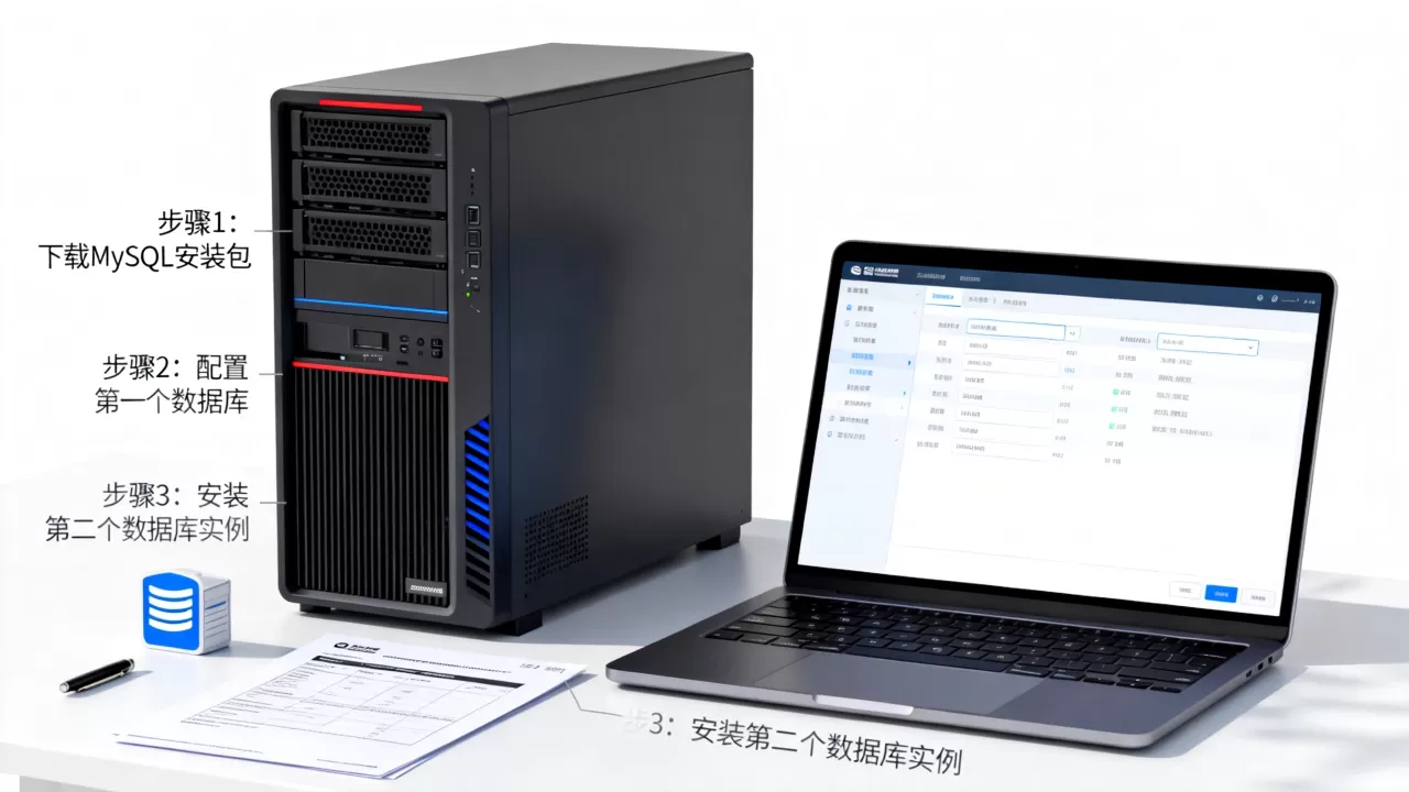 如何在一个服务器上装两个MySQL数据库，详细步骤是什么？