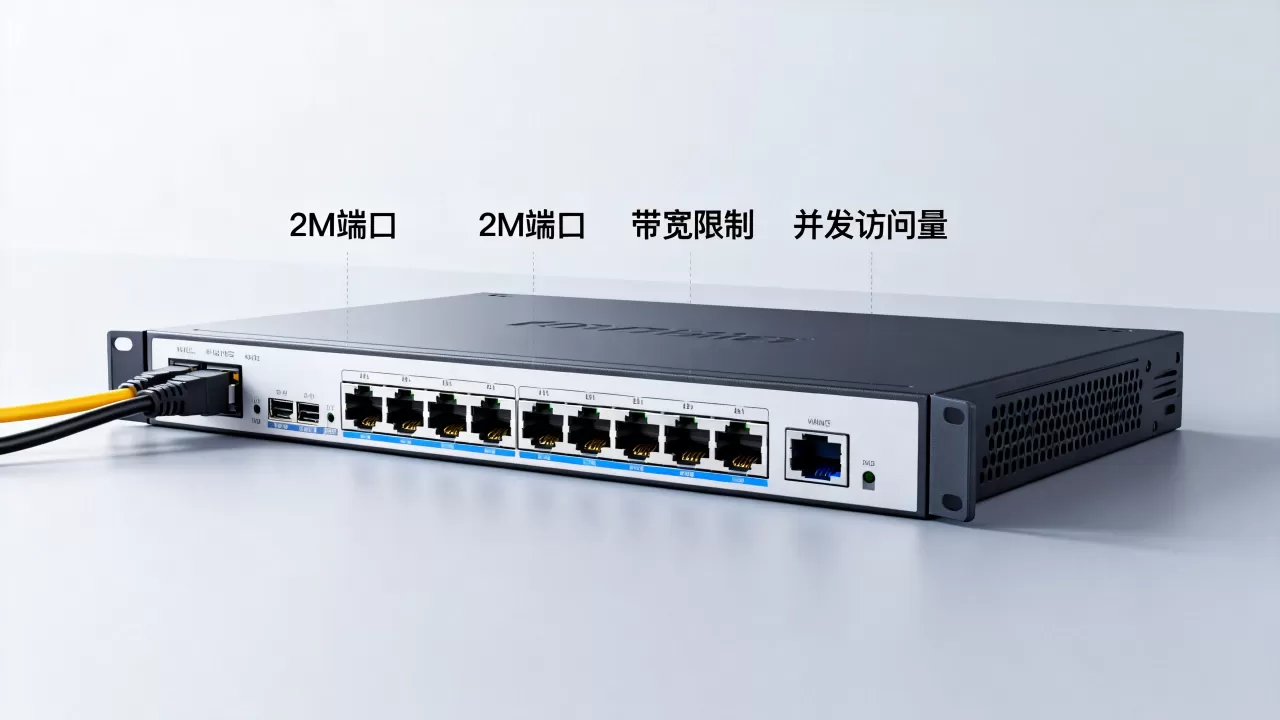 2M服务器端口支持多少访问量，带宽限制影响并发吗？