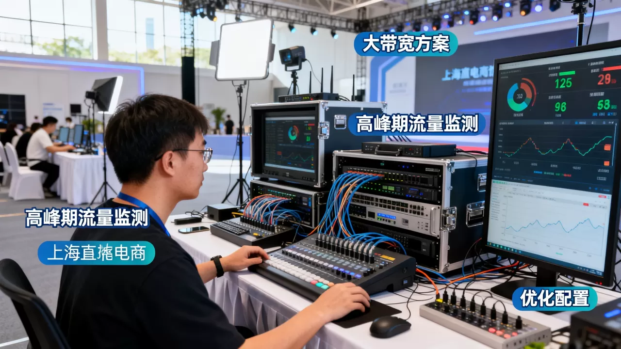 上海直播电商场馆高峰期大带宽方案怎么做，多少钱？