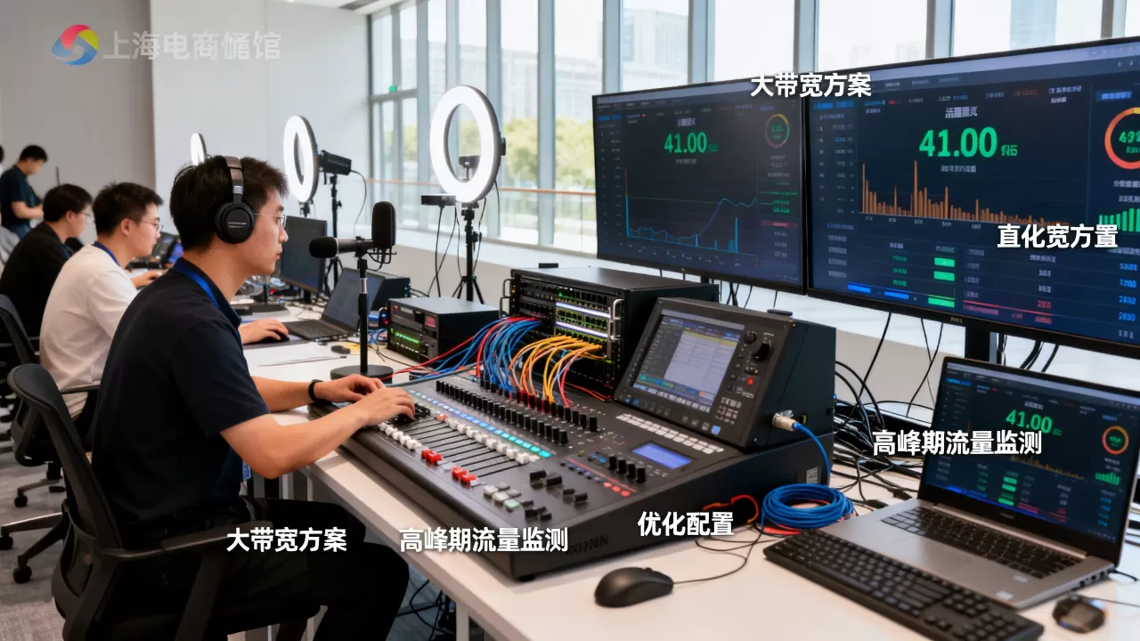 上海直播电商场馆高峰期大带宽方案怎么做，多少钱？