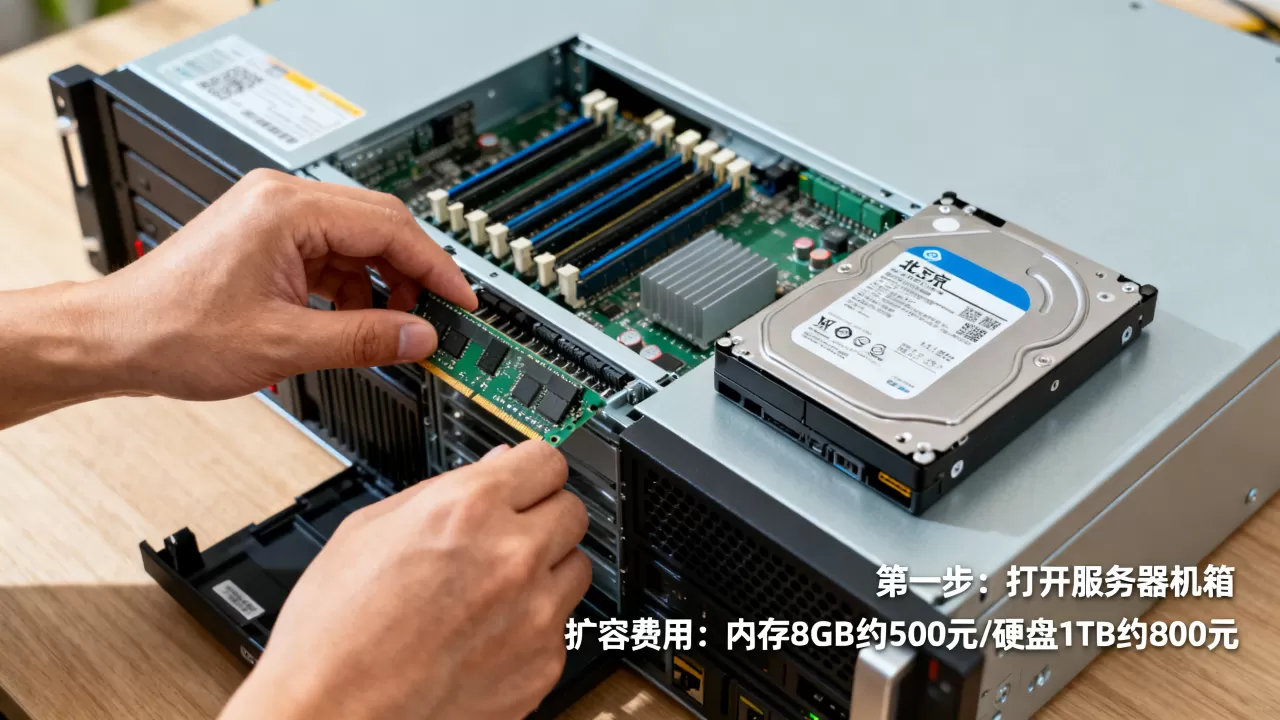 北京物理服务器扩容内存硬盘，操作流程第一步是什么？，多少钱？