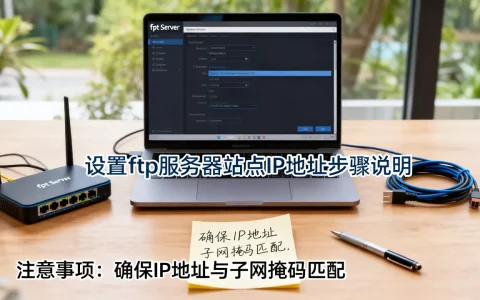 如何设置ftp服务器的站点IP地址，有哪些注意事项？