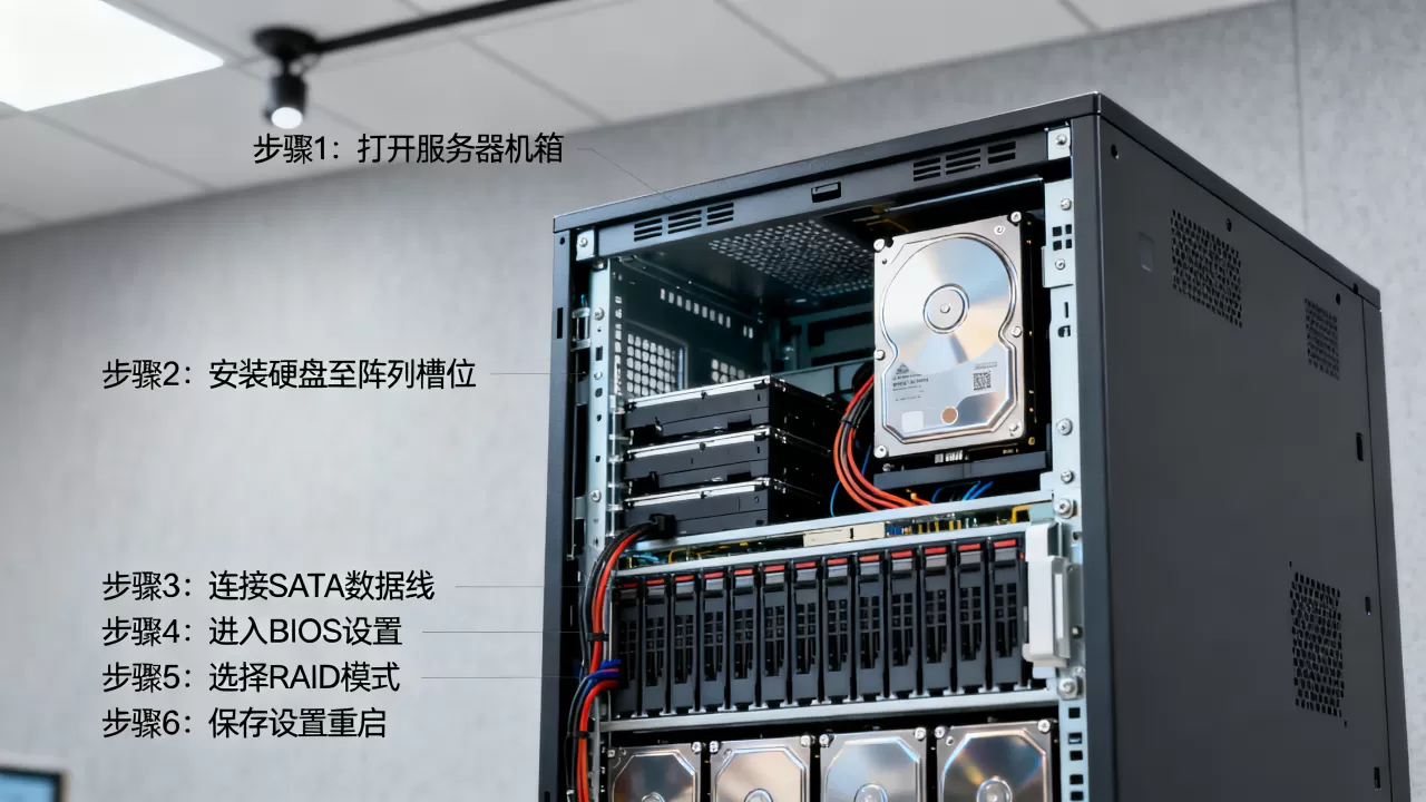 服务器配置RAID磁盘阵列的步骤有哪些？，服务器RAID配置教程