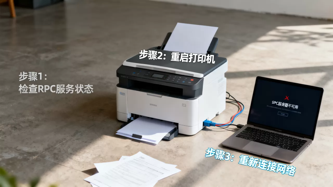 打印机显示RPC服务器不可用怎么办，怎么修复