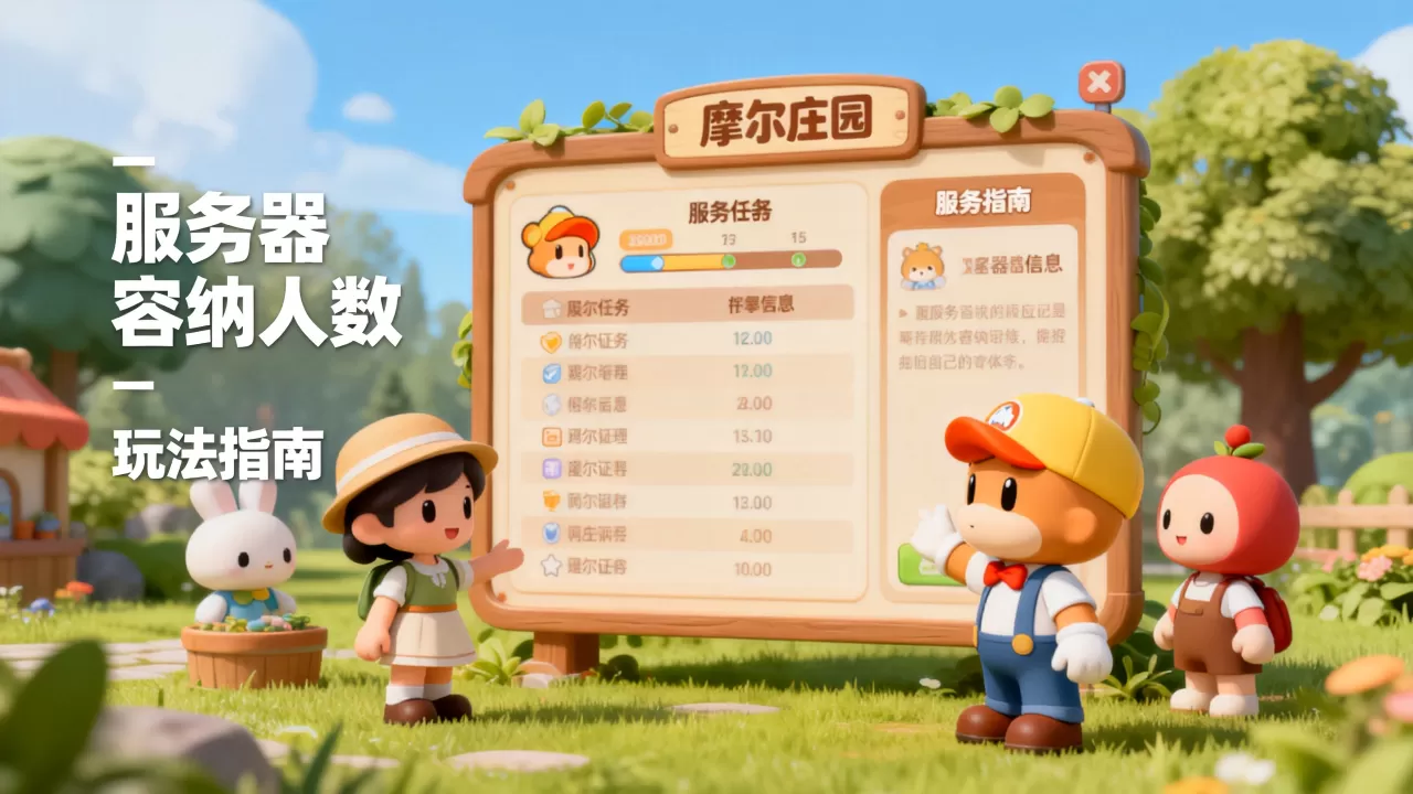 摩尔庄园手游一个服务器能容纳多少人？，怎么玩