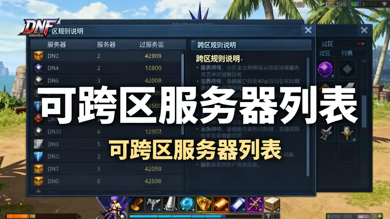 DNF哪些服务器玩家可以一起玩，DNF跨区规则是什么