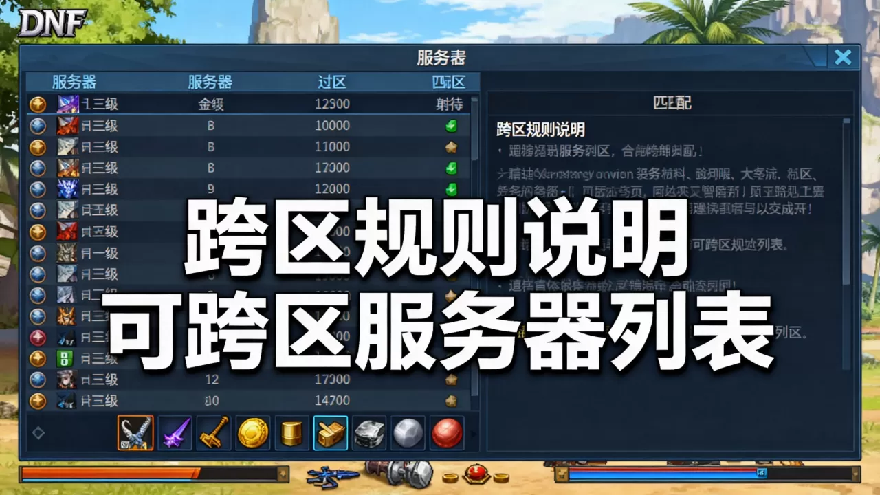 DNF哪些服务器玩家可以一起玩，DNF跨区规则是什么