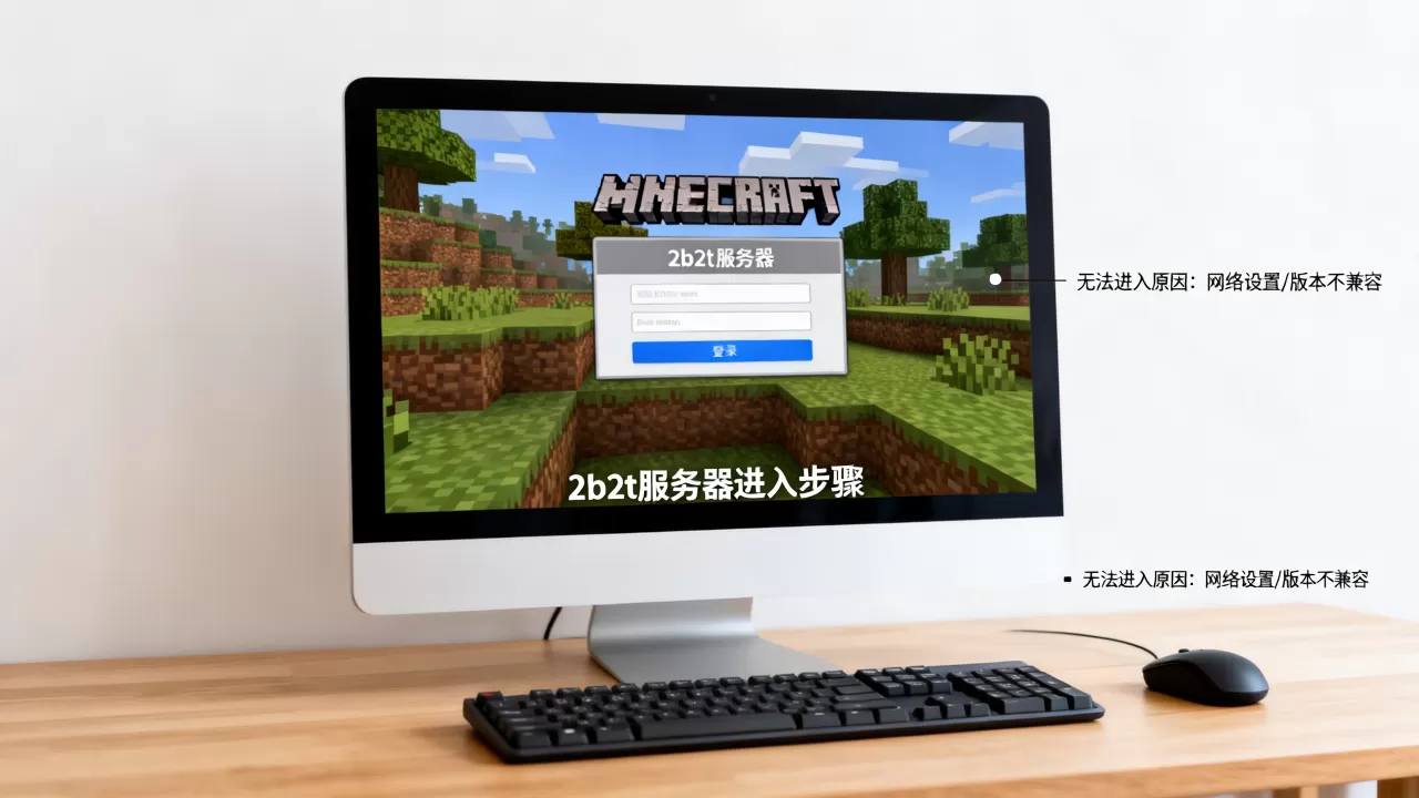 我的世界2b2t服务器怎么进入电脑，为什么进不去？