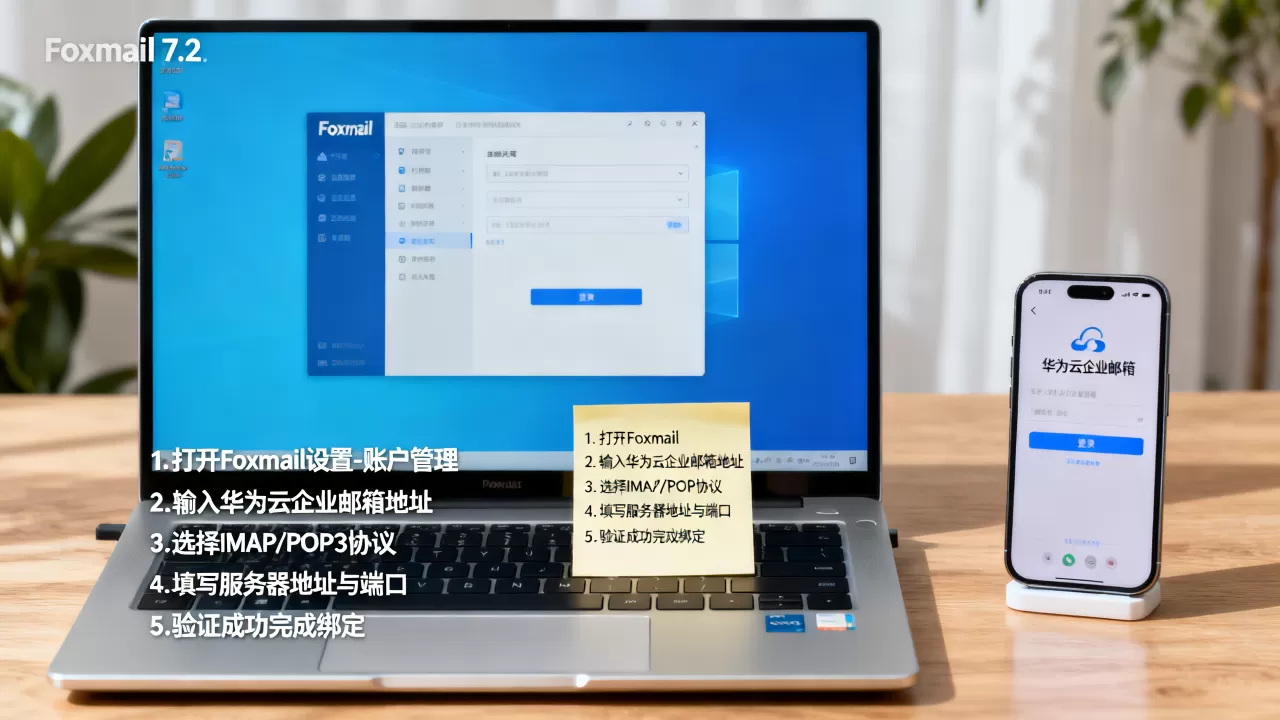 Foxmail 7.2如何绑定华为云企业邮箱？，怎么设置？