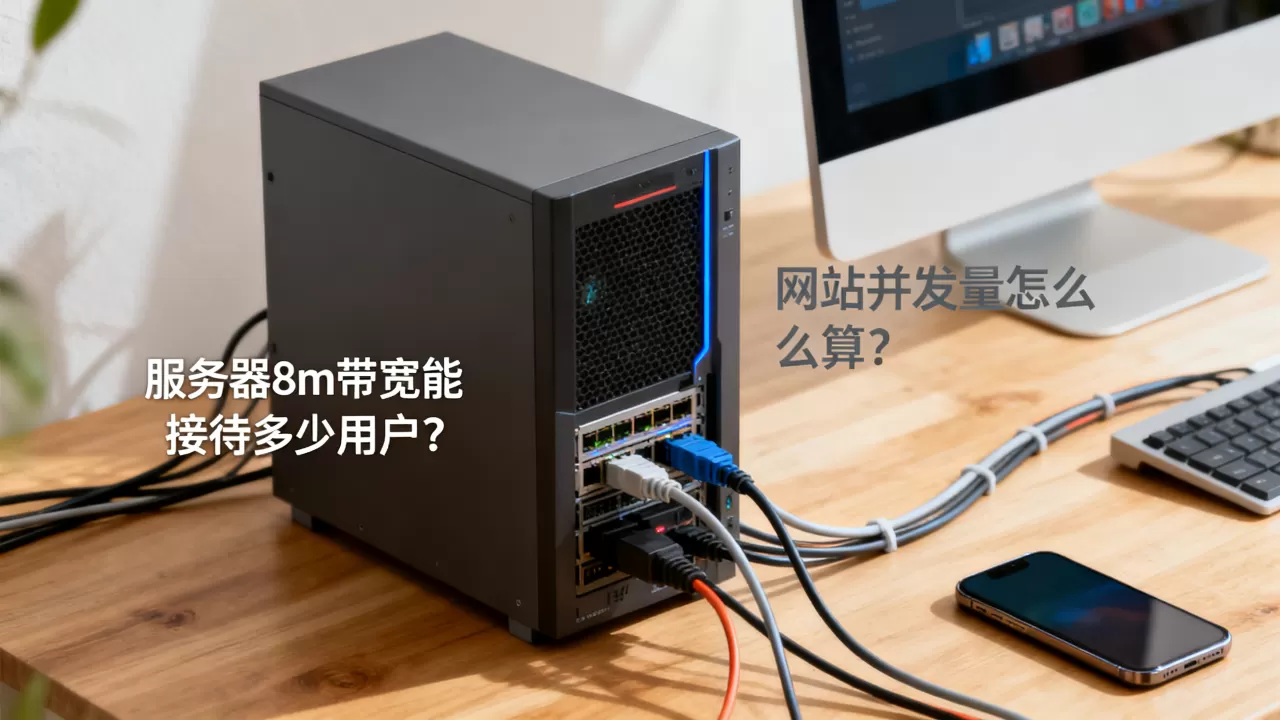 服务器8m带宽能接待多少用户？,网站并发量怎么算？