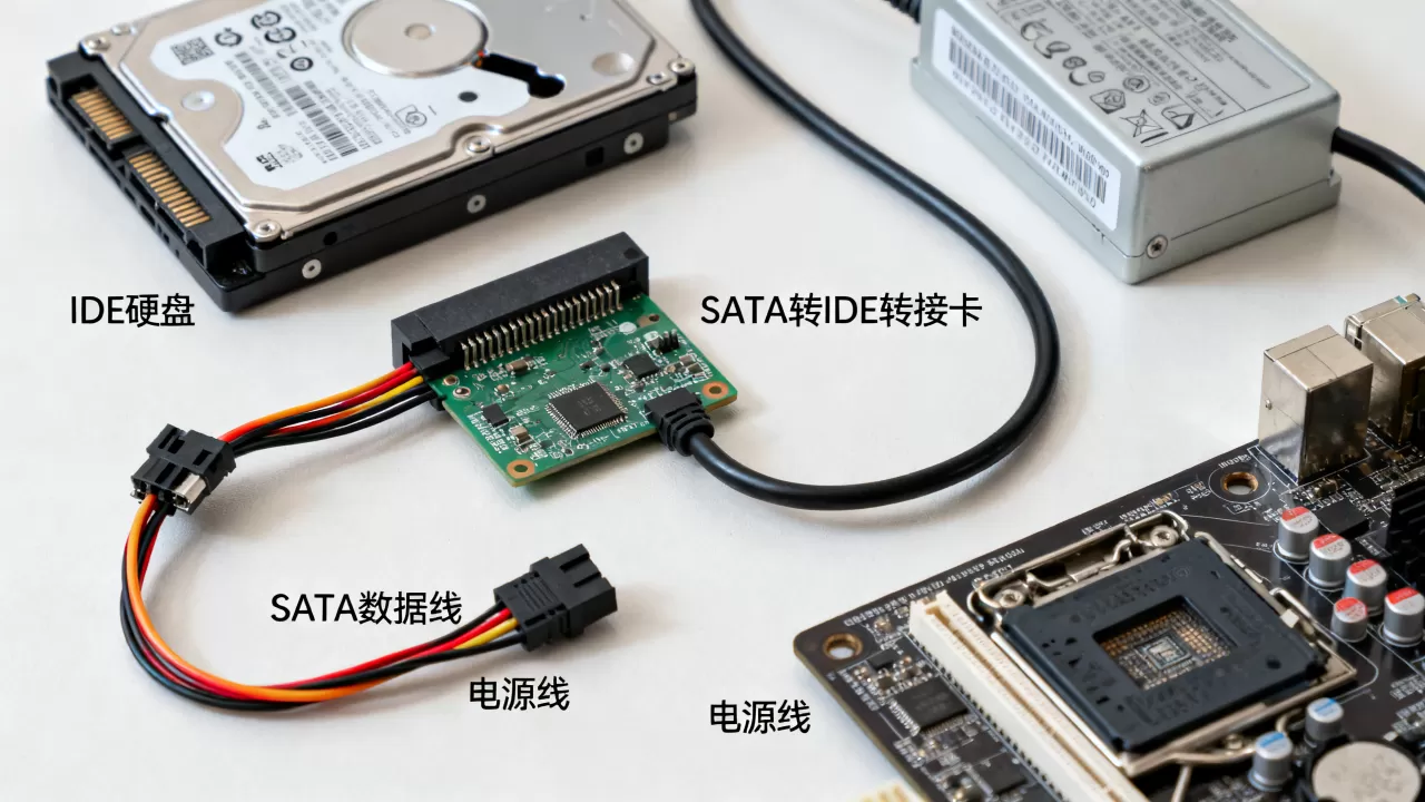 IDE硬盘怎么连接到电脑，需要什么转接头