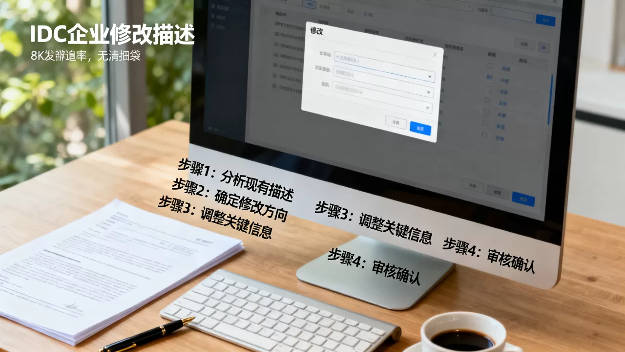 IDC企业如何修改描述，具体步骤是什么？