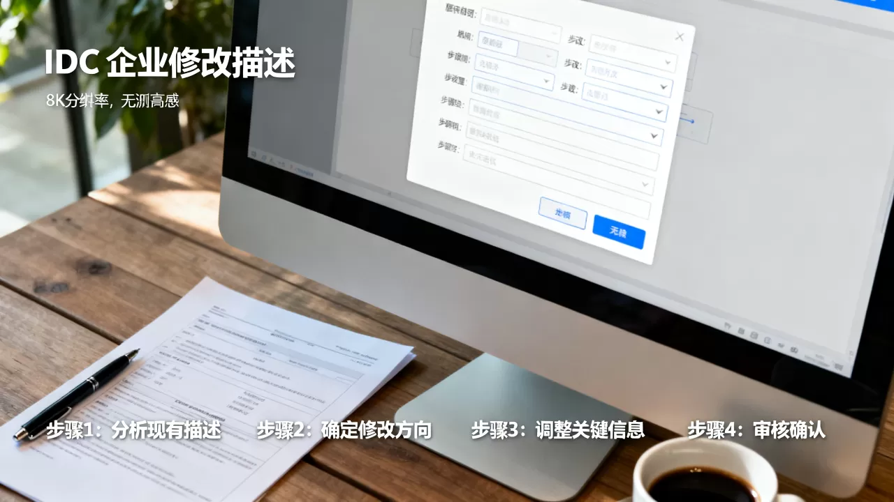 IDC企业如何修改描述，具体步骤是什么？
