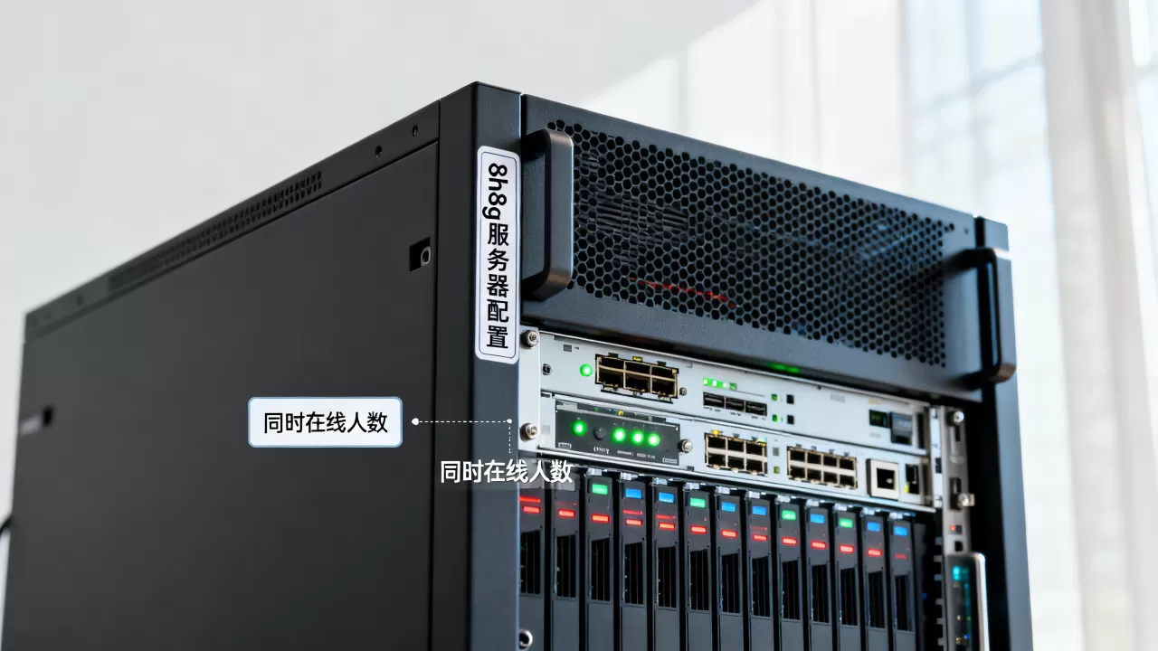 8h8g服务器到底能容纳多少人，多少人同时在线