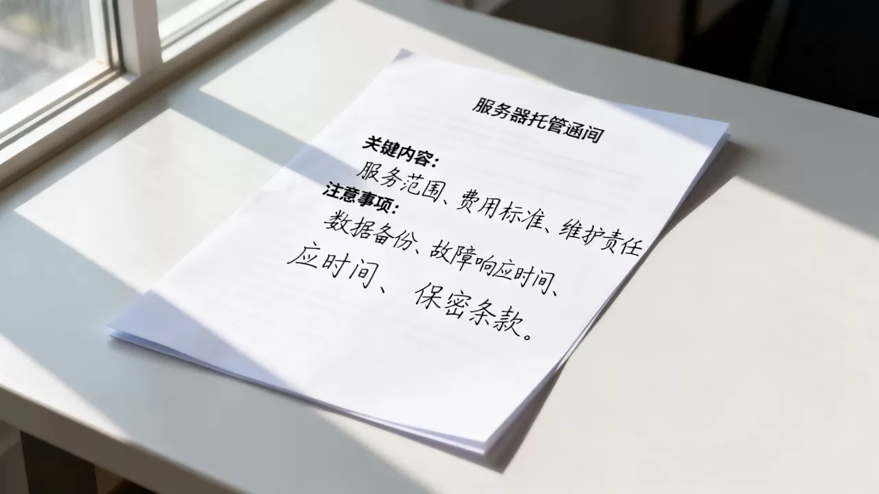 服务器托管函包含哪些关键内容，需要注意什么？