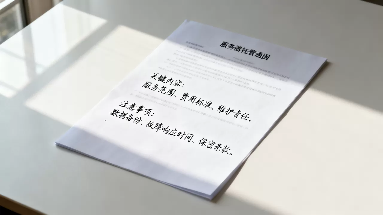 服务器托管函包含哪些关键内容，需要注意什么？