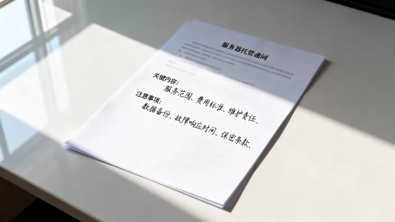 服务器托管函包含哪些关键内容，需要注意什么？