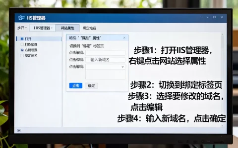 IIS网站属性怎么打开，修改绑定域名怎么操作？