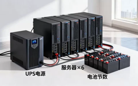 UPS电源带6台服务器要多少节电池，电池节数怎么算