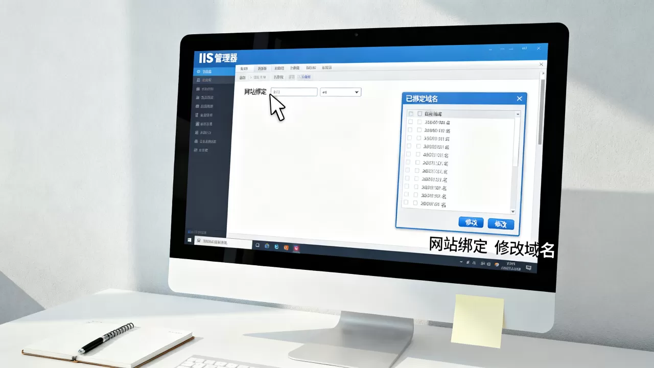 IIS中怎样配置网站绑定，怎么修改已绑定域名？