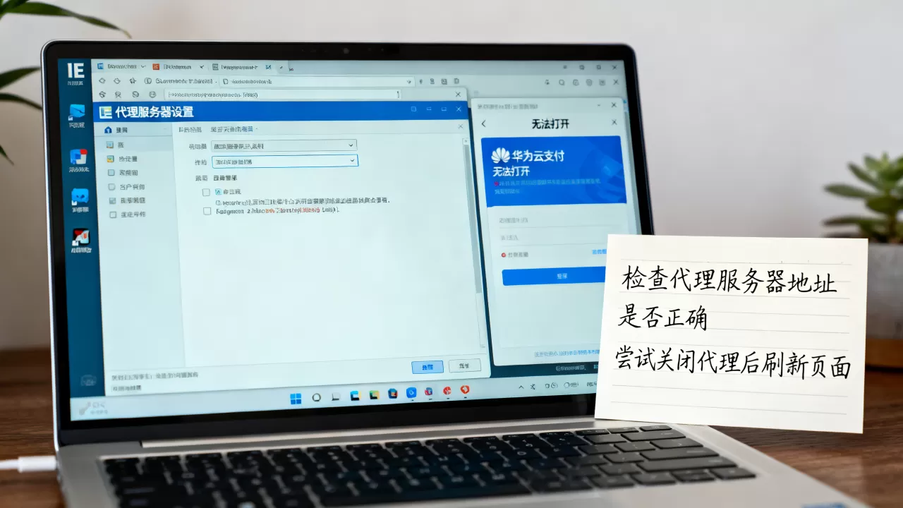 IE设置代理服务器后华为云支付页面打不开怎么办,是什么原因? IE设置代理服务器后华为云支付页面打不开怎么办,是什么原因?