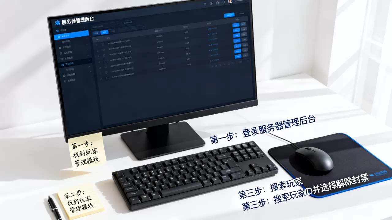 服务器怎么解ban一个玩家，具体步骤是什么？
