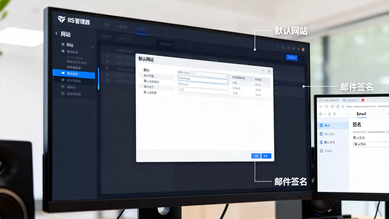 iis怎么更改默认网站, 邮件默认签名在哪里设置？