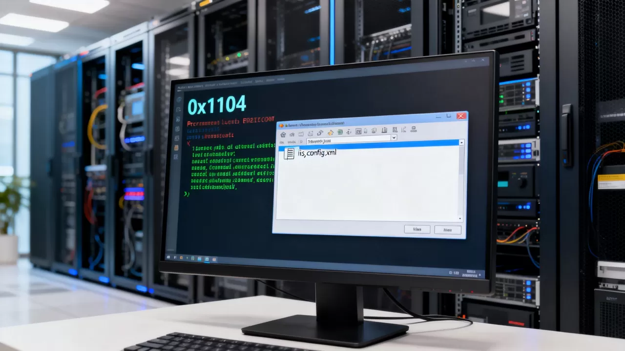 为什么IIS网站文件被占用远程连接报错0x1104？，怎么办