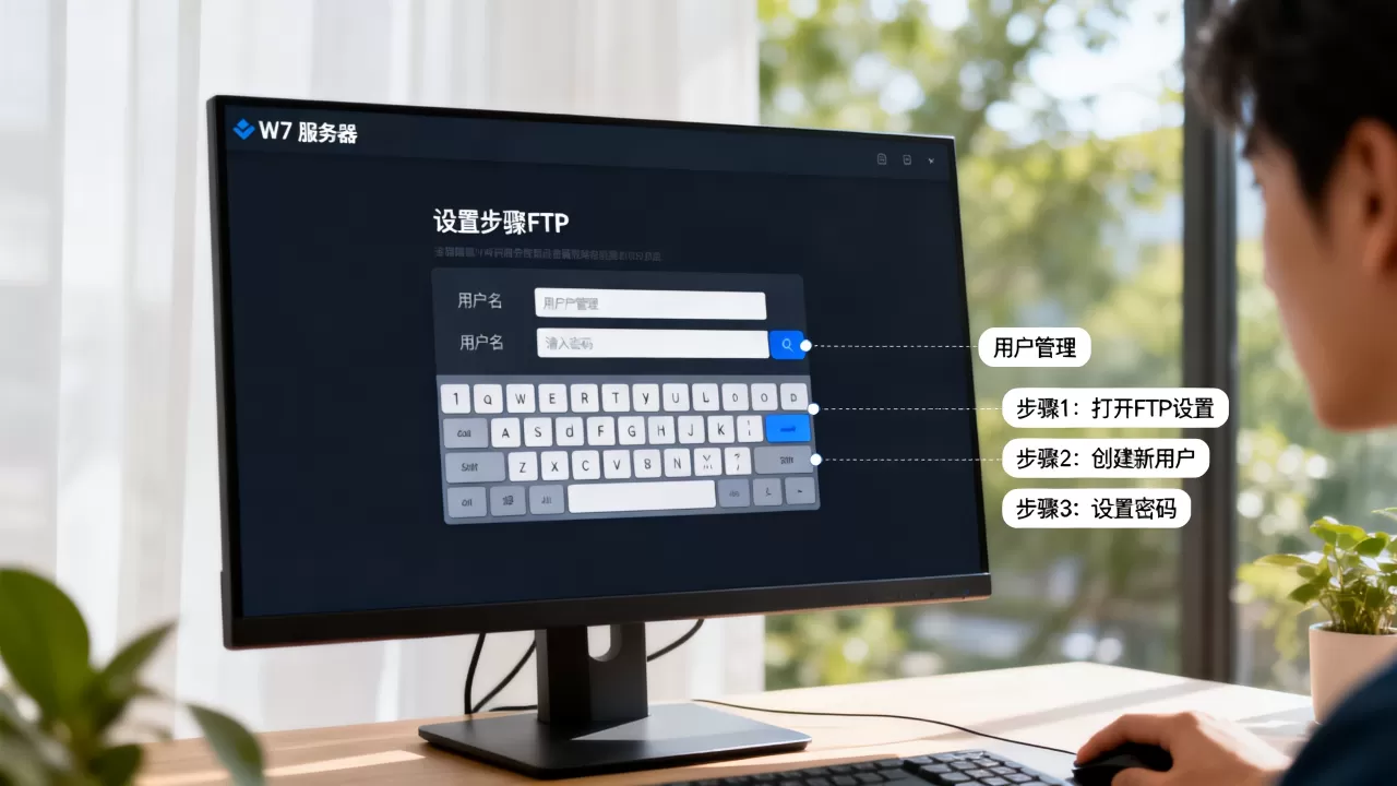 W7服务器FTP用户名密码怎么设置？,设置步骤有哪些？