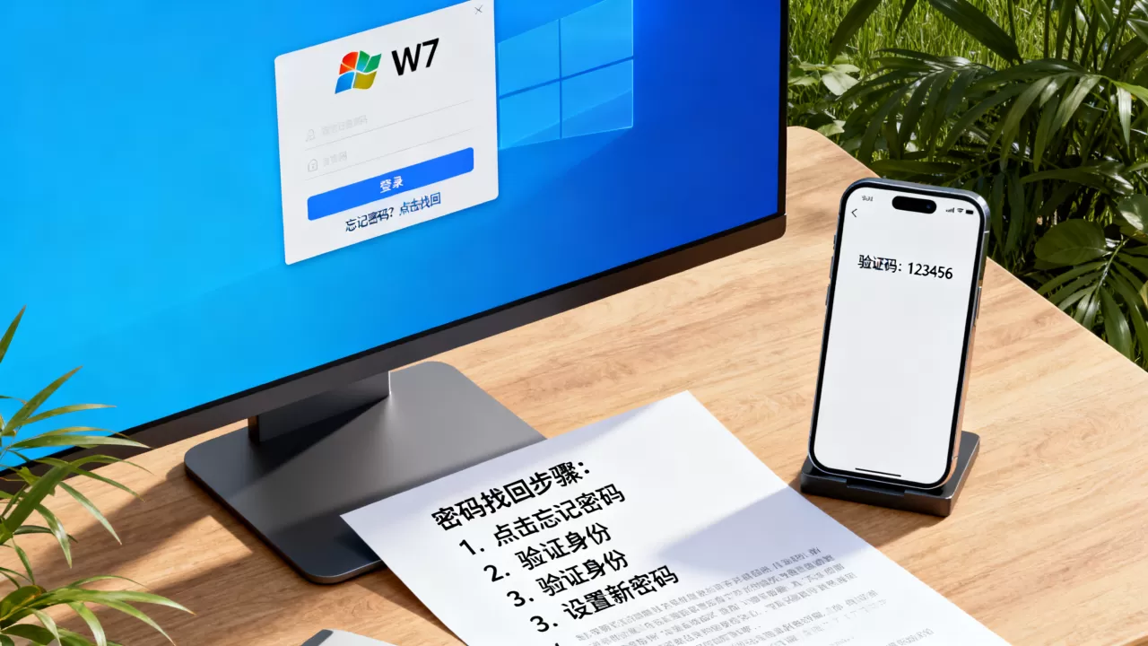 w7登录服务器密码忘了怎么办，如何找回密码？