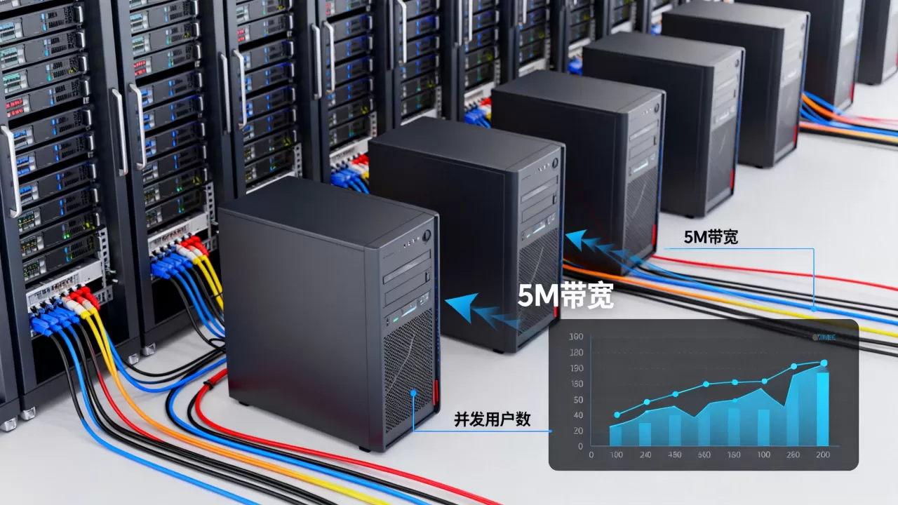 云服务器带宽5m能带多少人