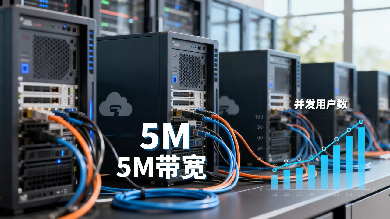 云服务器带宽5m能带多少人